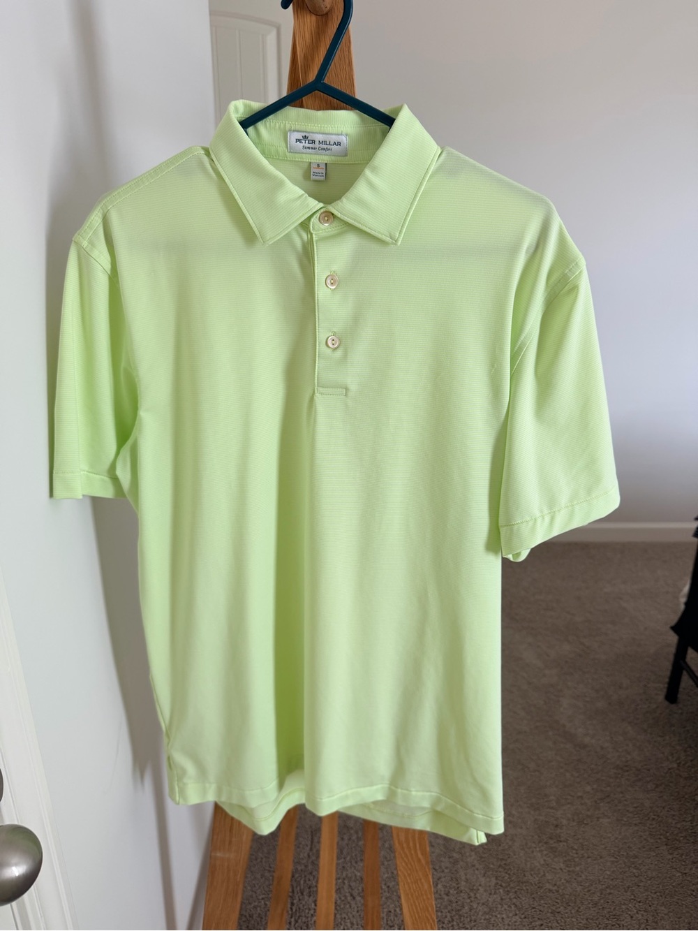 Peter Millar Men's Lime Green “Summer Comfort” Performance Polo